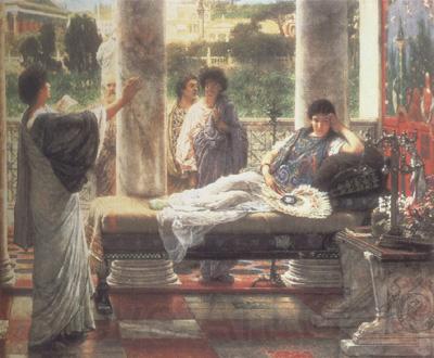 Alma-Tadema, Sir Lawrence Catullus Reading his  Poems at Lesbia's House (mk23) Spain oil painting art
